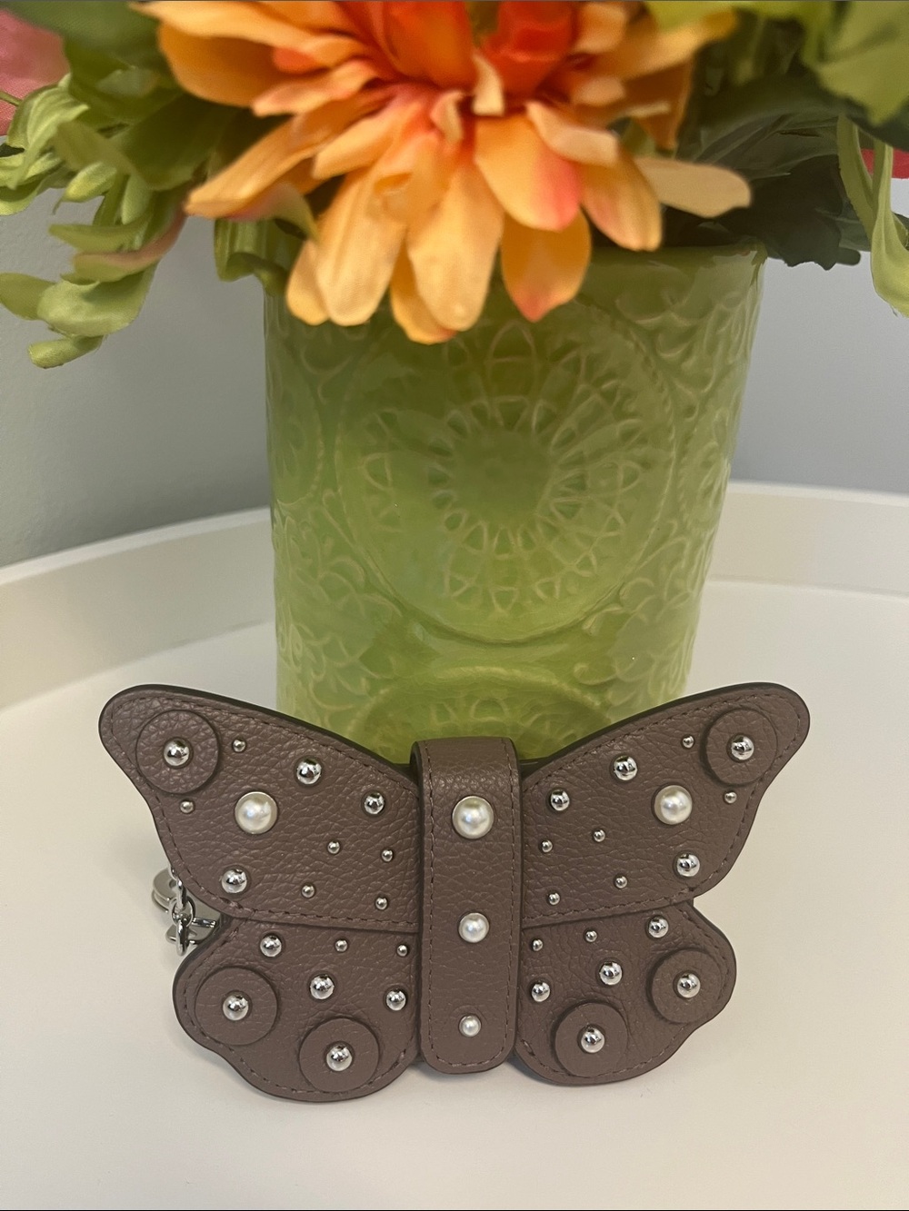 kate spade Brown Butterfly Studded Leather Wallet